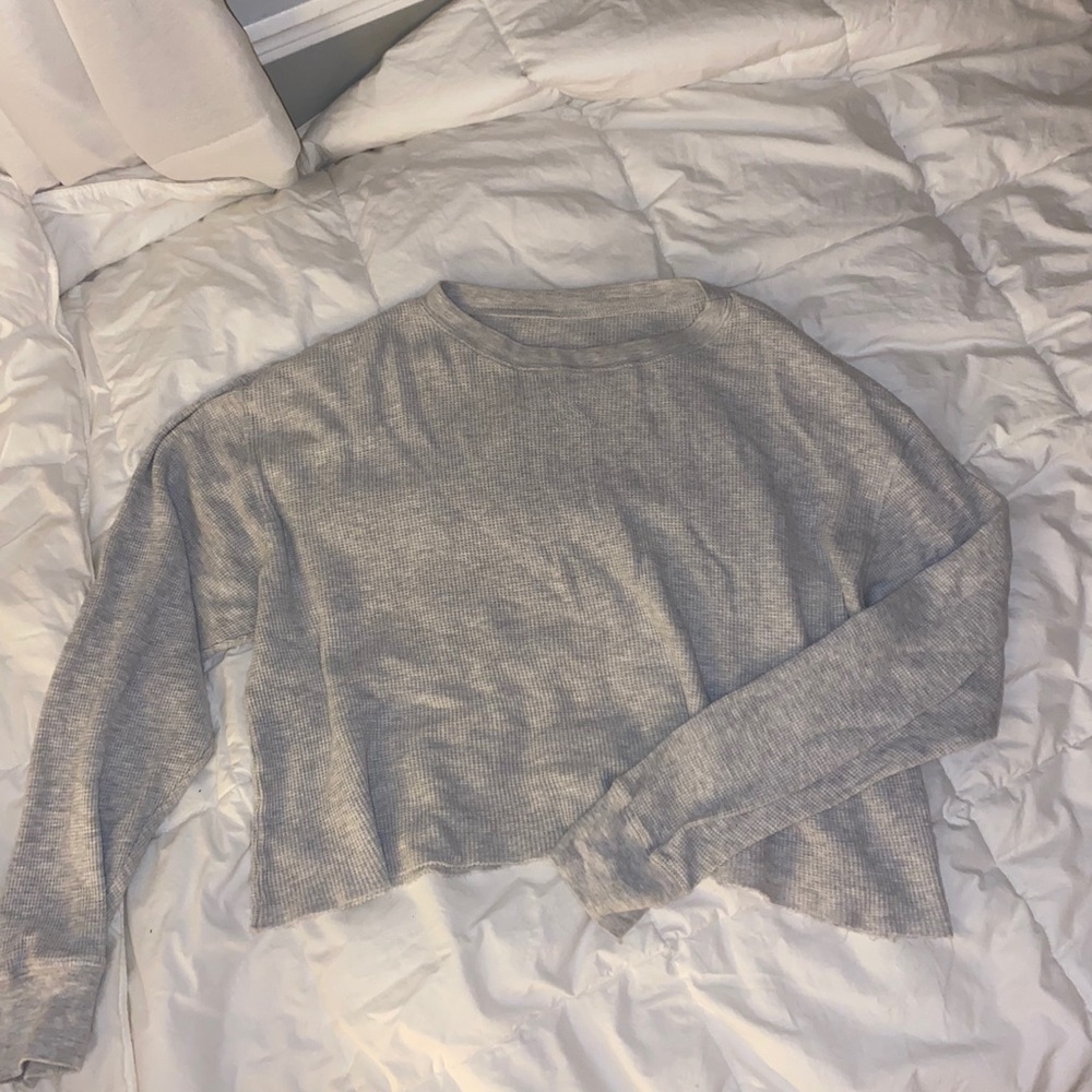 Brandy Melville Thermal Gray Top